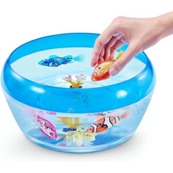 Robo Alive Robo Fish Robotic Swimming Fish (Teal + Orange) - Picture 4 of 7